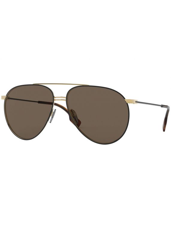 Burberry Sunglass Gold/Matte Black Pilot