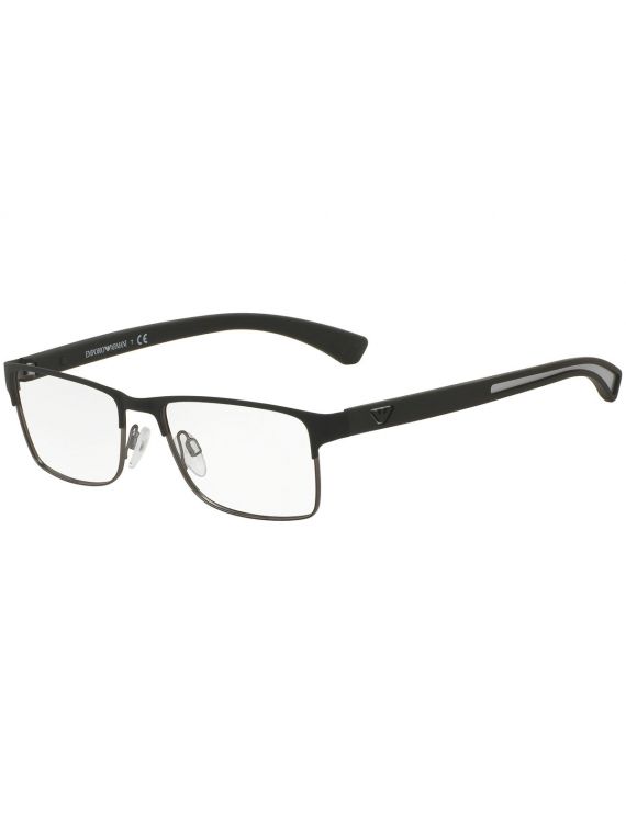 Emporio Armani Frame Rubber Black & Gunmetal Rectangle