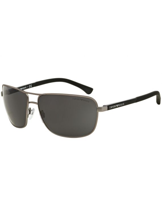 Emporio Armani Sunglass Rubber Gunmetal Rectangle