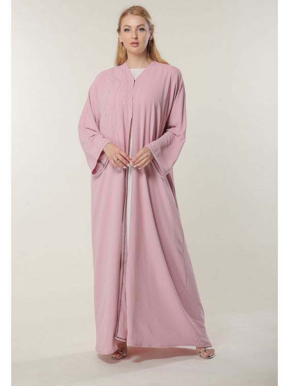 Pink hand embroidered Abaya