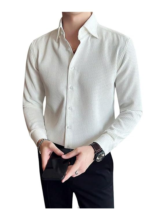 Men Formal Shirt Off White
