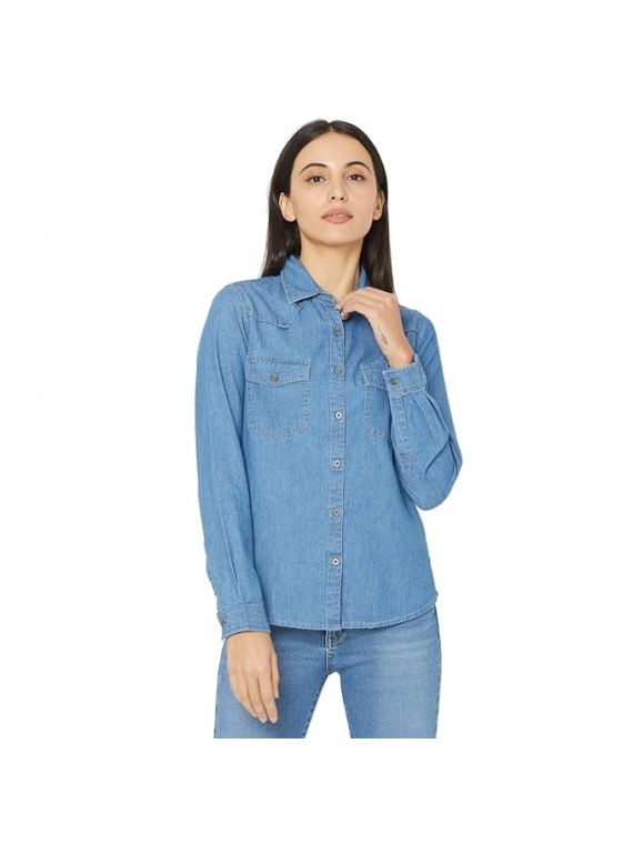Women Formal Shirt Blue